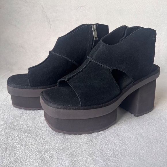 UGG Women's Black New Heights 4" Platform  Sandals  Size US 9 - Picture 5 of 16